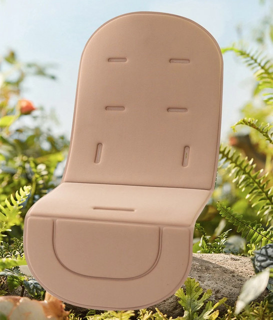 Einfarbiges Kinderwagen Sitzkissen für Neugeborene in Blau als Sicherheitsmatte und Baby Matratze Zubehör - Bild 1