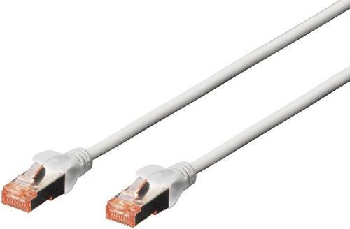Digitus RJ45 Netzwerkkabel CAT 6 S/FTP Patchkabel Ethernet/LAN, Länge: 2,0 m, Grau, Rot, Weiß - Bild 1
