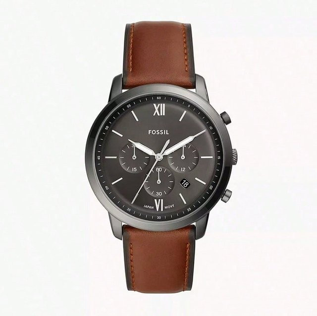 Fossil Neutra Chronograph Herrenuhr, Quarz, Edelstahl, Schwarz, Grau - Bild 1