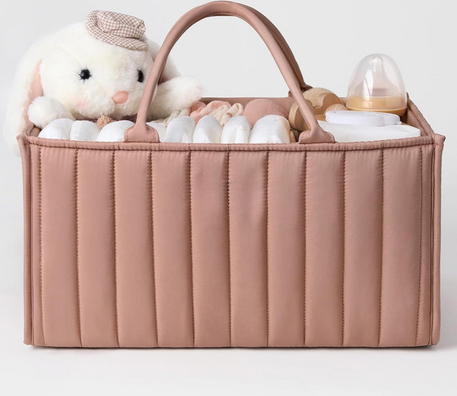 Baby-Windel-Caddy-Organizer als stilvoller Baby-Duschkorb für Mädchen in Pink - Bild 1