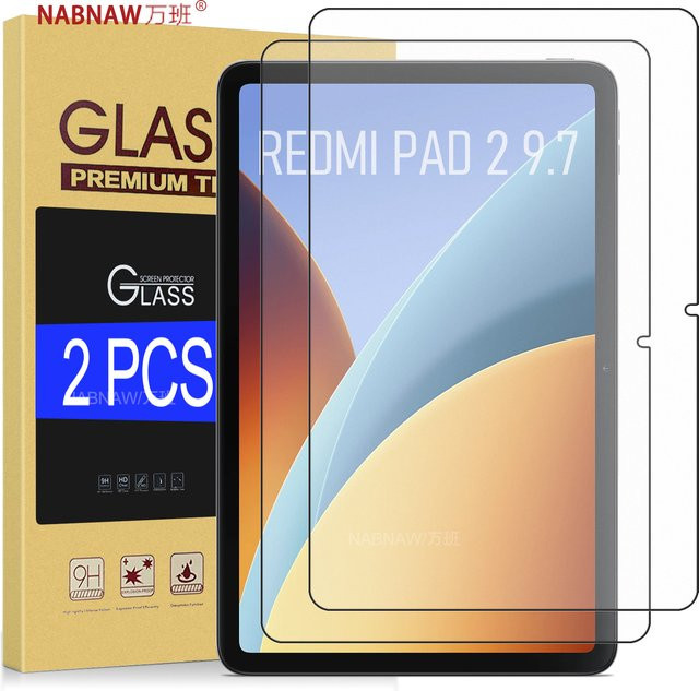Xiaomi Redmi Pad 2 9.7 Displayschutzfolie aus gehärtetem Glas, 2er-Pack, transparent, 9H kratzfest - Bild 1