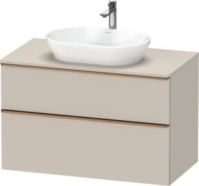 Duravit Waschtischunterschrank D-Neo Wandmontage in Beige und Weiß mit Schubladen und Türen B/T/H: 100 x 55 x 66,4 cm - Bild 1