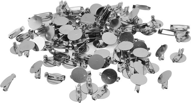 100 Stück GoolRC Broschnadeln aus Metall in Grau und Silber für DIY Button-Badges - Bild 1