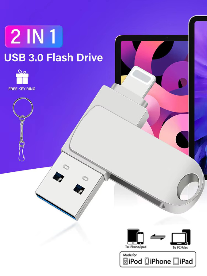 JASTER USB 3.0 Flash-Laufwerk Metall-Pendrive für iPad und iPhone in Schwarz oder Silber - Bild 4