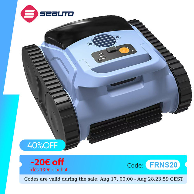 Seauto SAT20/SAT20pro Roboter-Poolreiniger in Blau mit 45.000 Pa Saugkraft für oberirdische und eingegrabene Pools bis 185 m2 - Bild 1