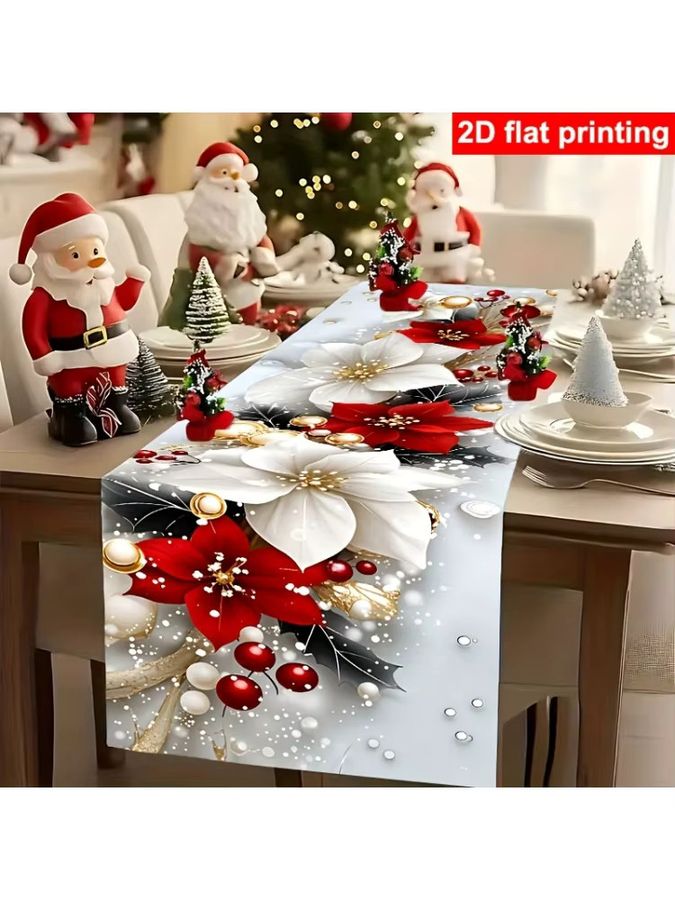 DUTRIEUX Tischläufer Weihnachts-Dekoration in Rot und Grün für festliche Anlässe - Bild 7