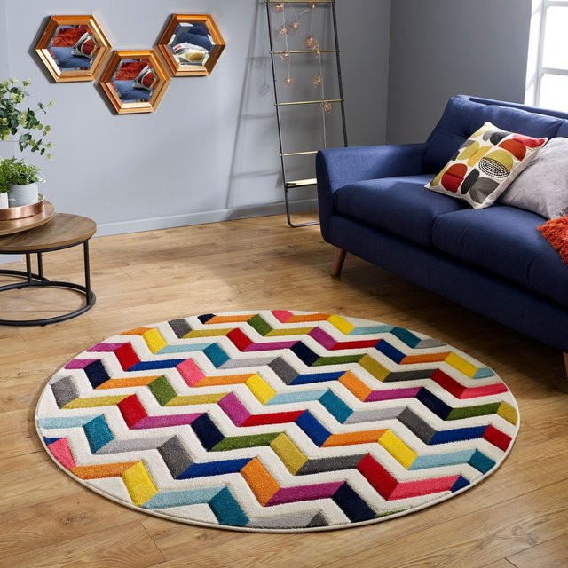 Maschinengeweber Teppich Kadima Design von MEON, bunt, Durchmesser: 160 cm - Bild 1