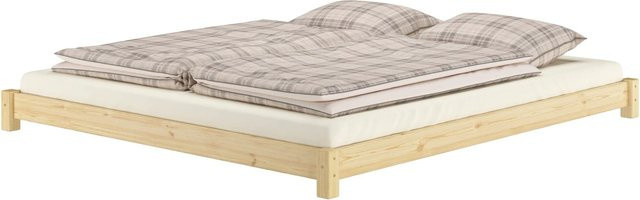 Erst-Holz Bodenbett Doppelbett Modell 51 aus Kiefer in Braun, B/T/H: 180 x 200 x 120 cm - Bild 1