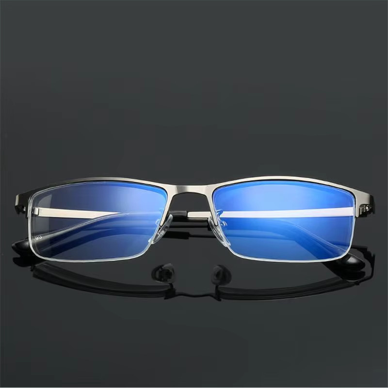 GSjiaxin Korrektionsbrille, Halbrand, Quadrat, Kunststoff, Unisex, Blau, Grau - Bild 2