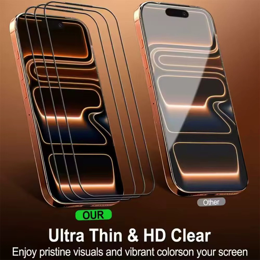 DIXSG 5er Set Panzerglas Vollabdeckung für iPhone 17 16 15 14 13 12 11 Pro Max Plus XR XS in Transparent - Bild 3