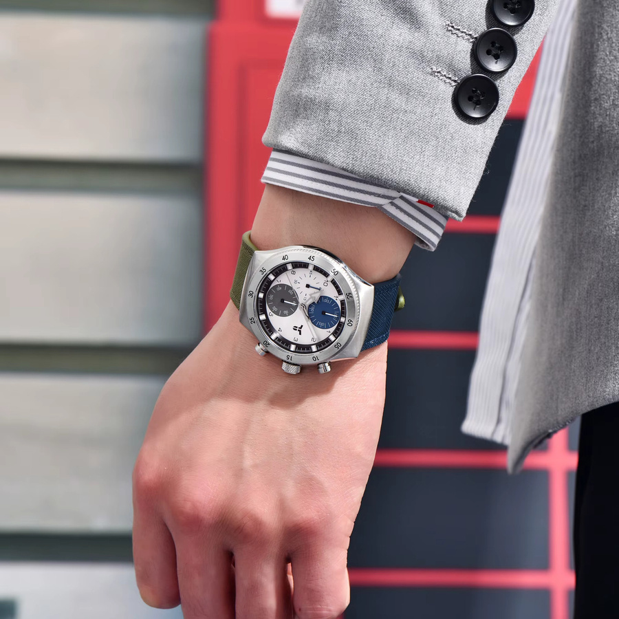 TYBERLEY Armbanduhr Herren, Quarz, Edelstahl, Saphirglas, Dual-Zeitzonen - Bild 2