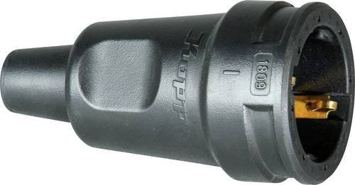 Kopp Schutzkontaktkupplung PA in Schwarz, Gummi, 230V, IP20 - Bild 1