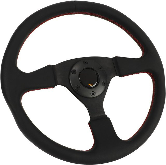 Neoglint Rennsportlenkrad aus Leder und Aluminiumlegierung in Schwarz, 14 Zoll - Bild 1