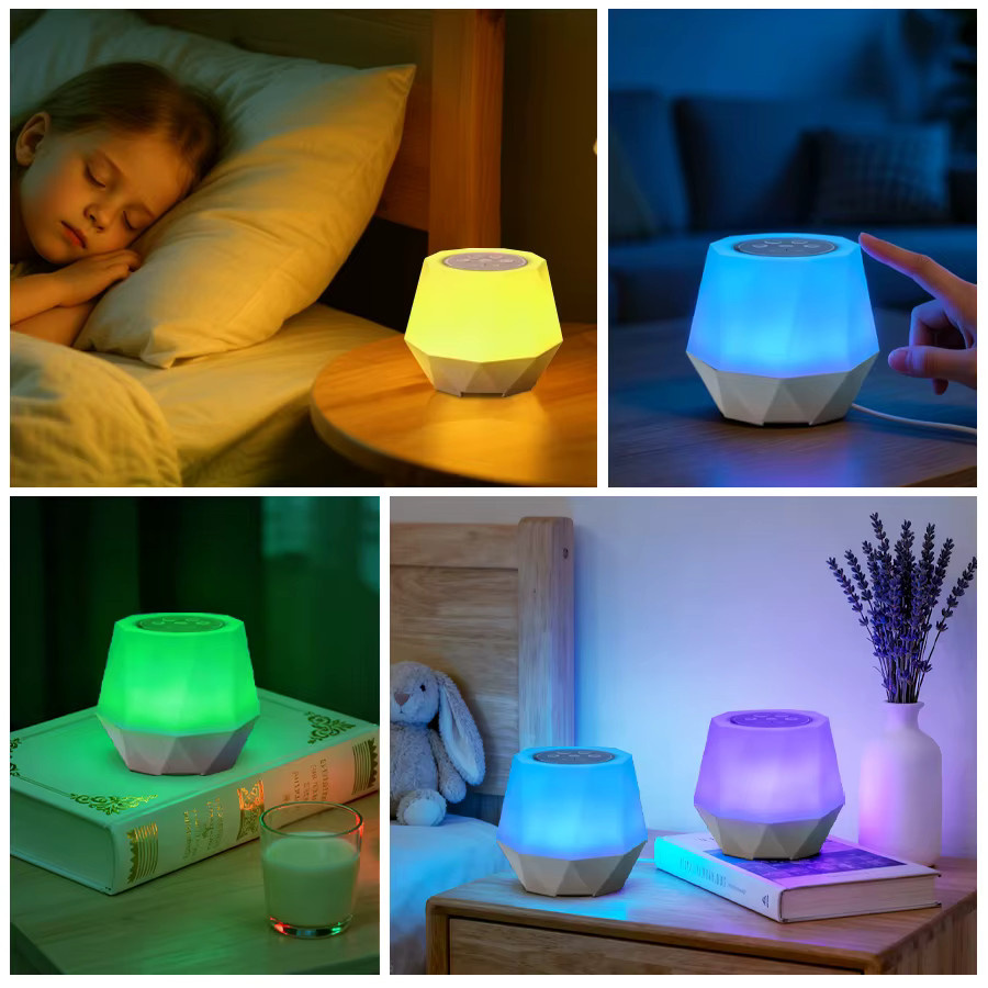 GGBEE Baby Nachtlicht mit Weißes-Rauschen-Funktion, 7 Farben und 10 Naturgeräuschen, wiederaufladbare Schlafhilfe für das Kinderzimmer - Bild 5