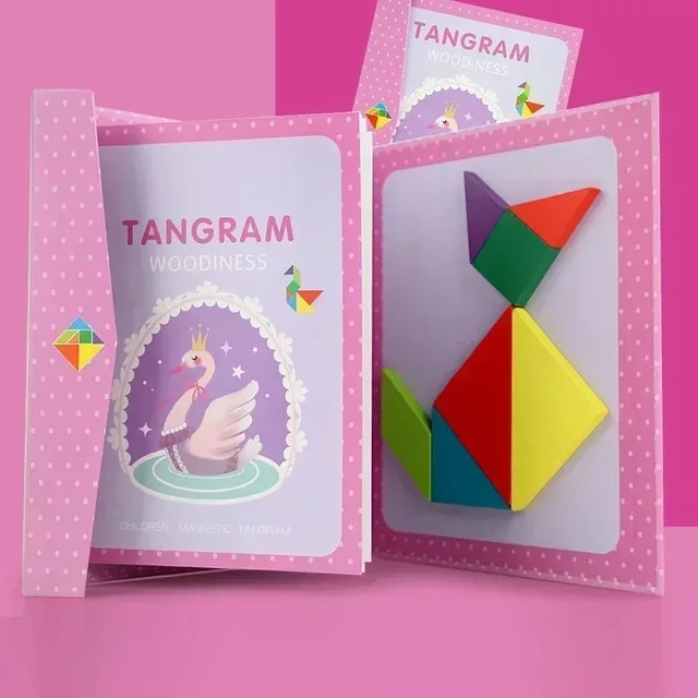 SMHXIANGQIANJIN Tangram-Puzzlebuch, Lernspielzeug aus Holz, ab 0 Jahren - Bild 1