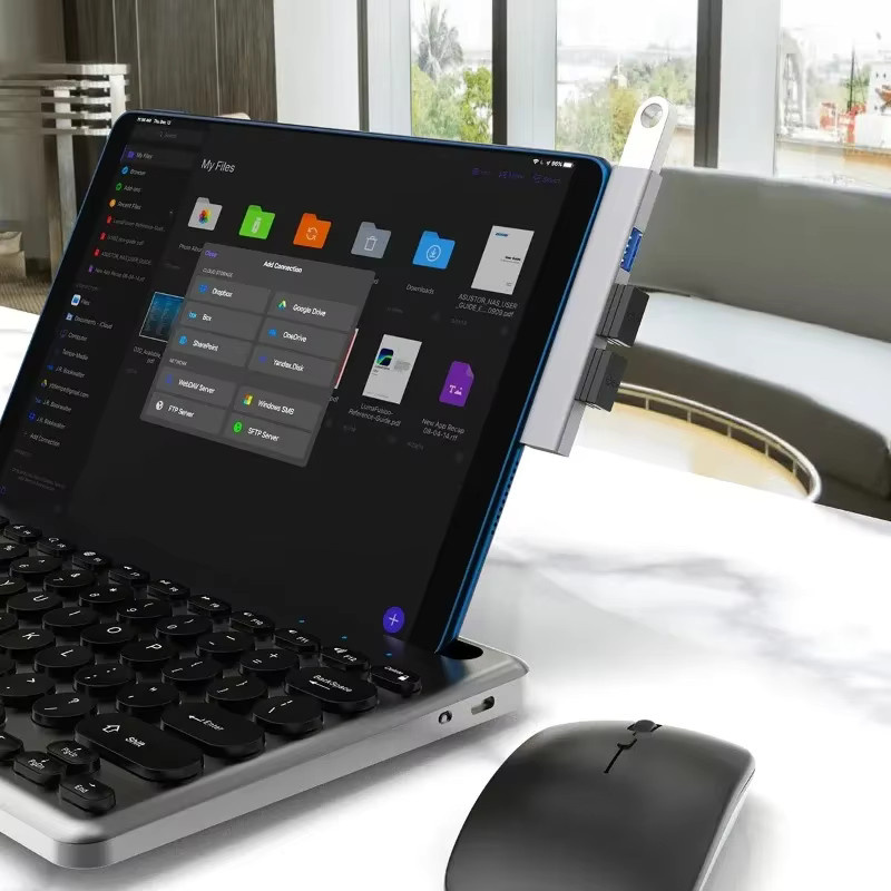 4-in-1 USB-C Hub Docking Station mit USB 3.0 und PD Ladefunktion als High Speed OTG Adapter für Laptop und PC - Bild 5