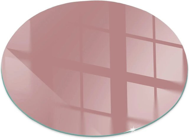 Tulup Runde Kamin-Glasplatte aus Glas in Rosa, Durchmesser: 70 cm - Bild 1