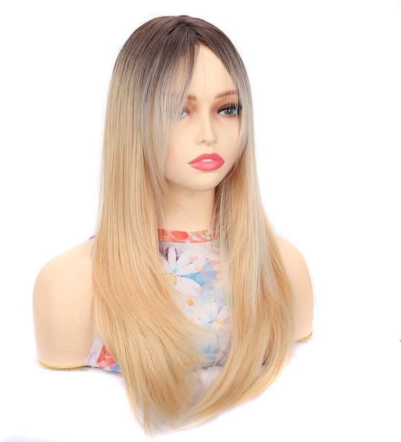 Jidou Perücke, glattes Haar, Ombre, synthetisch, Damen - Bild 1
