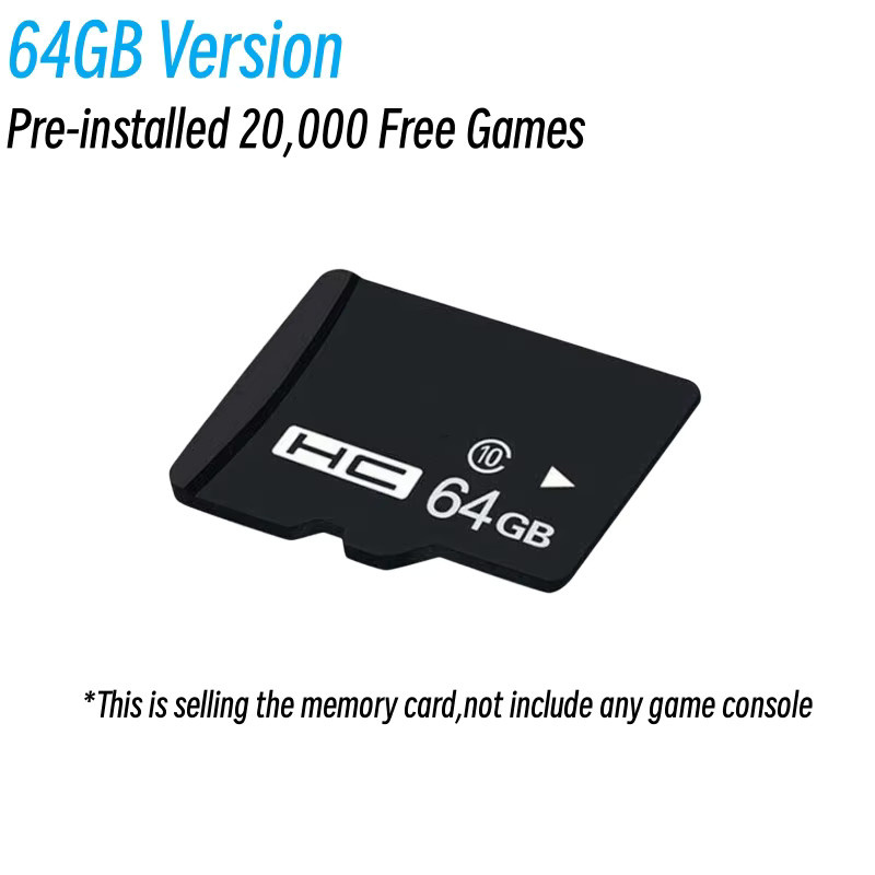 Haolonggcp MicroSD Speicherkarte für R43 Pro und M18 Spielkonsolen, Schwarz, 64 GB oder 128 GB mit 30000 Retro-Spielen - Bild 2