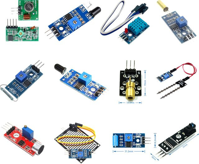 Si Tai&SH Sensormodulpaket für Raspberry Pi 2 3 und Arduino mit HC-SR04, DHT11, DS3231, KY-008, Sound-, Regen- und Bodensensor - Bild 1