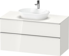 Duravit Waschtischunterschrank D-Neo in Weiß Hochglanz, Wandmontage mit Türen und Schubladen, Breite: 120 cm, Tiefe: 55 cm - Bild 1