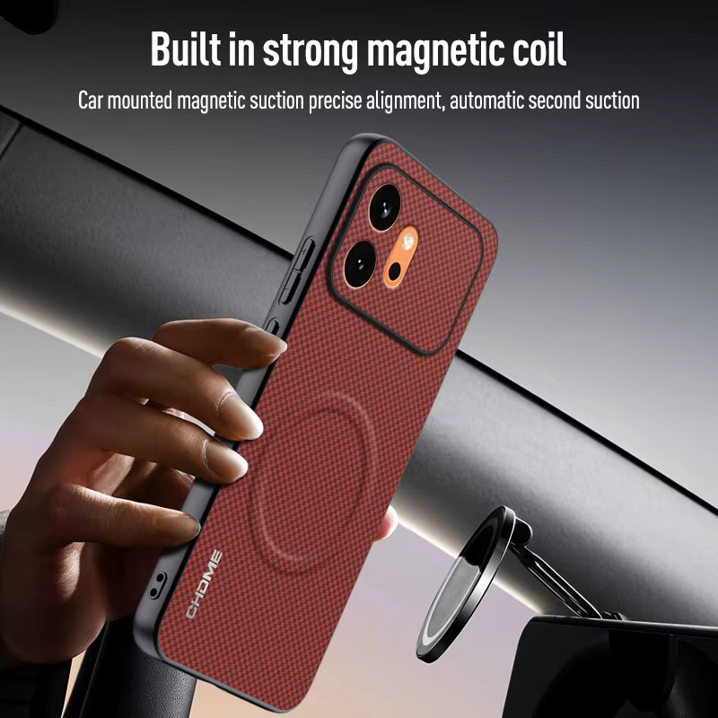 Luxus Magnet-Handyhülle für Honor 600 5G aus stoßfestem TPU Silikon in Braun - Bild 1