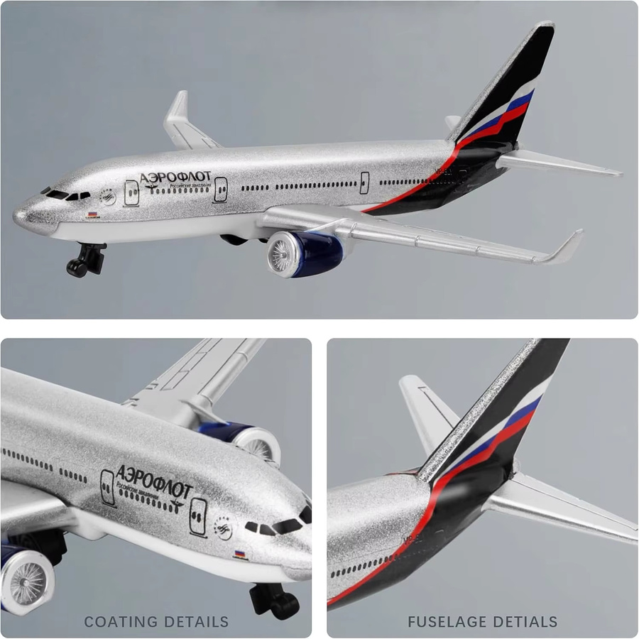 ZOCO A330 Russland Airlines Verkehrsflugzeug Modell, Metall, 16 cm - Bild 3