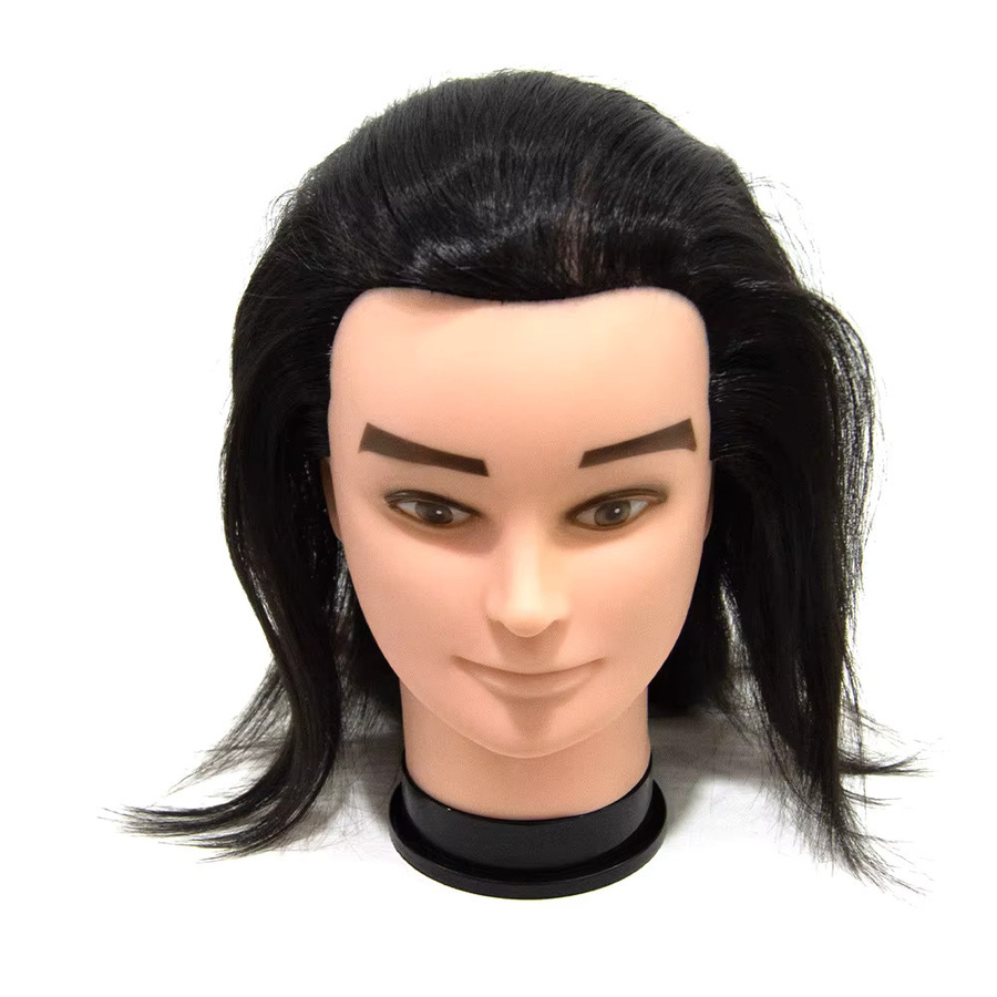 Simnient Mannequin-Kopf für Herrenfrisuren, 12 Zoll, Kunstfaserhaar - Bild 2