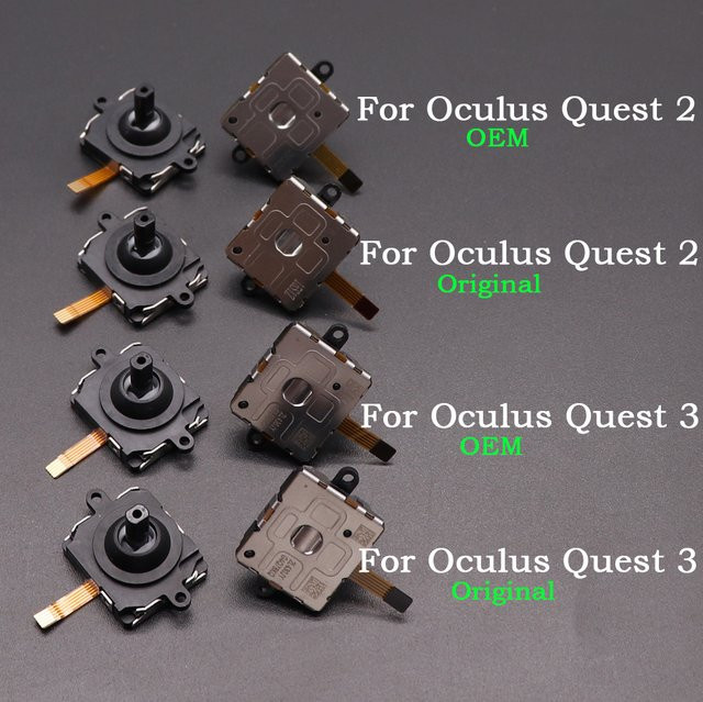 2er-Set 3D Analog Joystick Ersatzteile für Meta Oculus Quest 2, Quest 3 und Quest Pro Controller in Schwarz - Bild 1