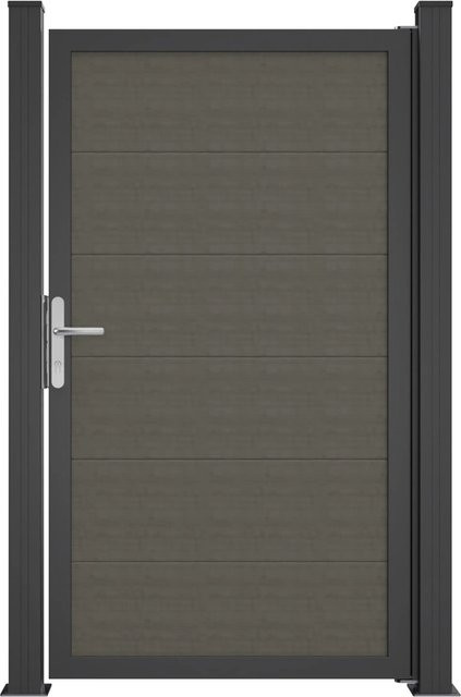 GroJa Tor BasicLine Nova 1-flügelig Schwingtor in Grey Ash Cut, Breite: 100 cm, Höhe: 180 cm - Bild 1