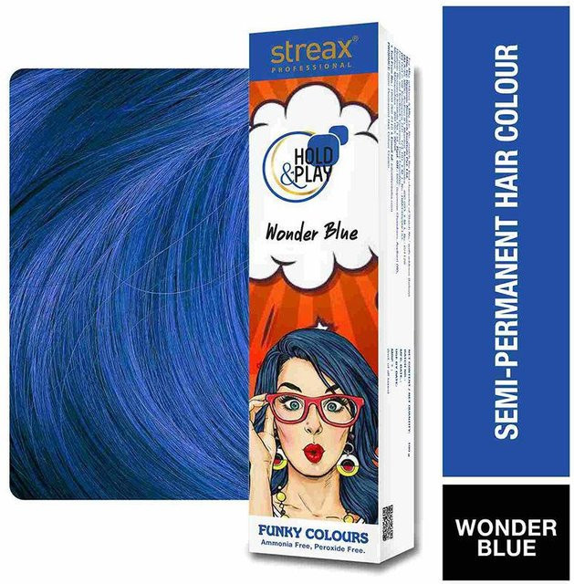 Streax Professional Hold And Play Semi-permanente Haarfarbe, Wonder Blue - Bild 1