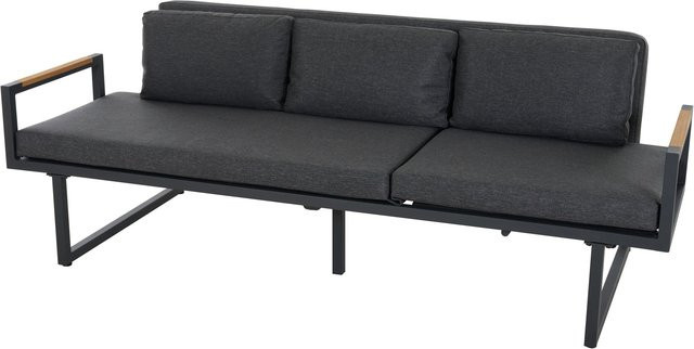 Siena Garden 3-er Loungesofa Calera in Anthrazit mit verstellbarer Funktion und Polstern, B/T/H: 219 x 90,3 x 76,7 cm - Bild 1