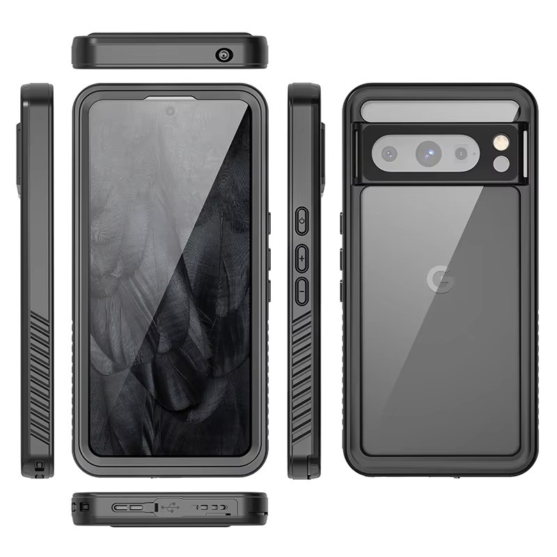 IP68 wasserdichte Outdoor-Handyhülle mit Hängeseil für Google Pixel 8 Pro in Schwarz - Bild 4