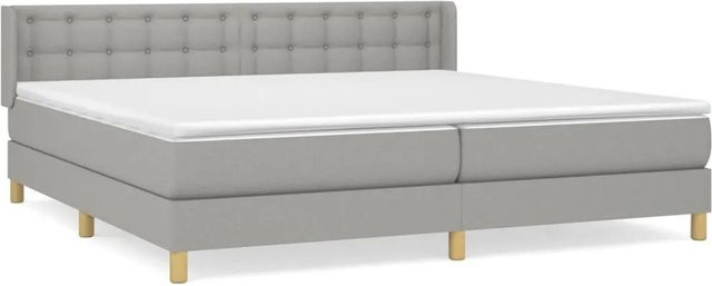 vidaXL Boxspringbett mit Matratze Hybrid-Design in Hellgrau, B/T/H: 160 x 200 x 163 cm - Bild 1