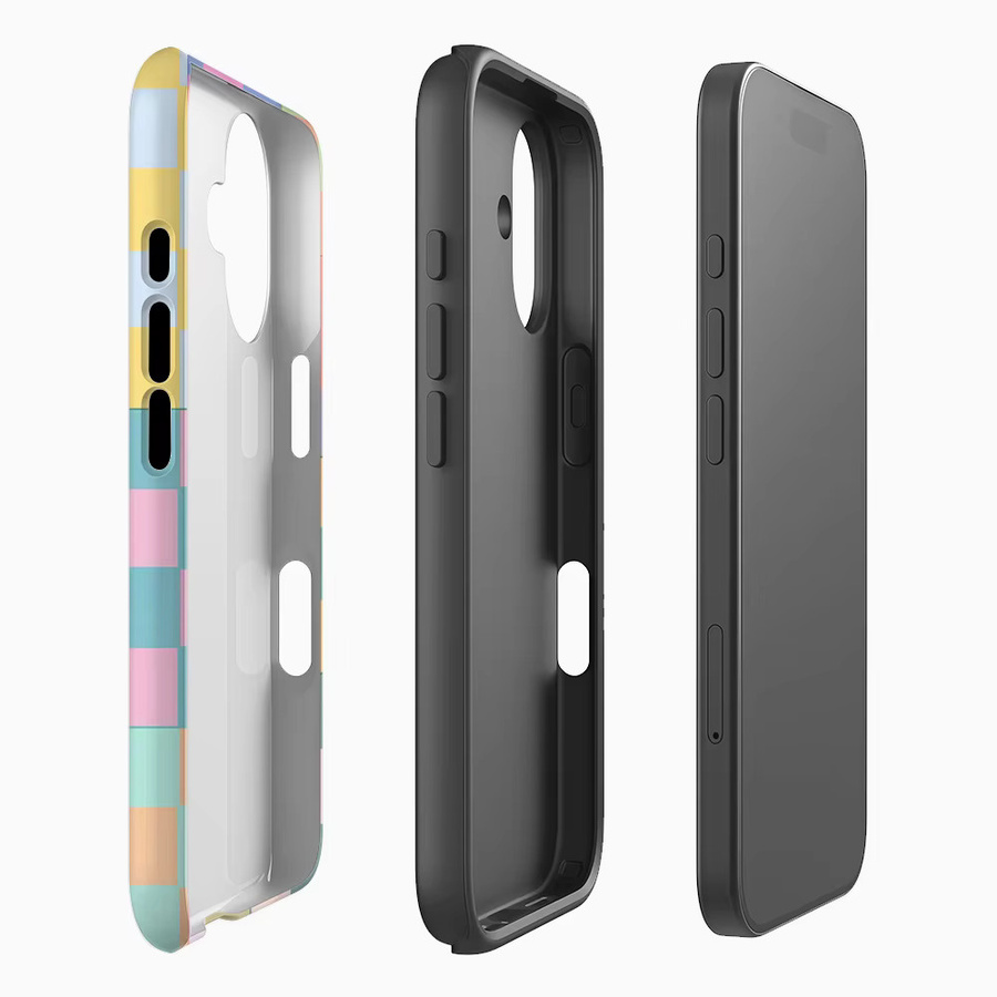 Potdemiel Magnetische Gitter-Handyhülle für iPhone 17 16 15 14 13 Pro Max Plus in Multicolour – Robuste Doppel-Schicht-Schutzhülle - Bild 2