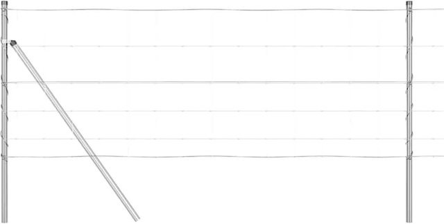 vidaXL Zaunpfosten aus Stahl, rechteckig, silber, Höhe: 0,8 m, Breite: 2,5 cm - Bild 1