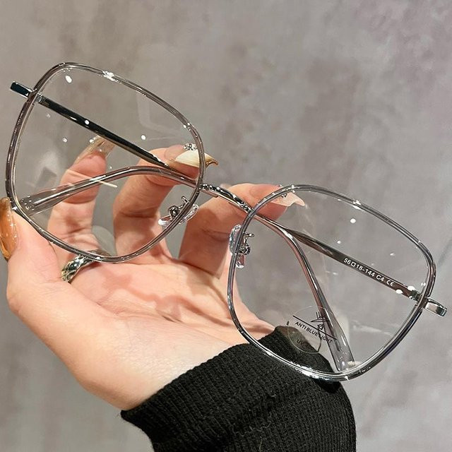 Dote MH9060 Korrektionsbrille, Unisex, Vollrand, Square, Metall, transparent, silver - Bild 1