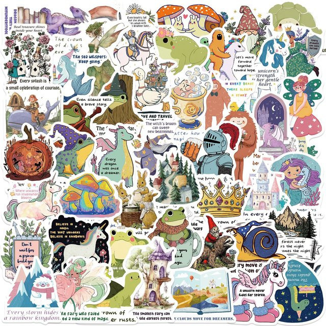 MRJIAANGSON Cartoon Inspirierende Märchen-Graffiti-Aufkleber, 50-teiliges Set, multicolour - Bild 1