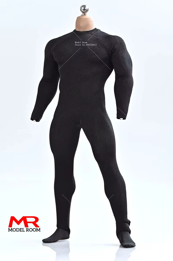 MAK Soldat Männliche Elastische Stretch Overall Body Kleidung Modell 1/6 1/12 Skala Black - Bild 1