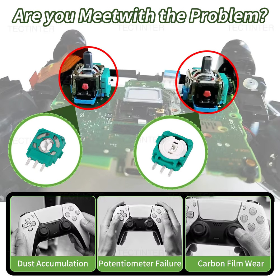 TECTINTER Ersatz Analog Joystick Potentiometer Modul 2K3 Ohm für PS5 Controller PlayStation 5 Zubehör - Bild 4
