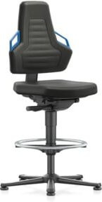 Bimos Arbeitsstuhl Nexxit 3 mit 3 Griffen in Blau und Schwarz, Sitzhöhe: 57 bis 82 cm, mit Fußring und Armlehnen - Bild 1