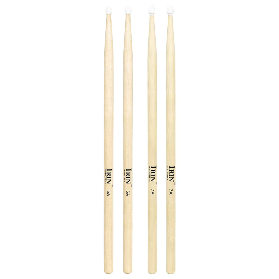 IRIN Premium-Ahorn-Drumsticks Set, 1 Paar Schlagzeugstöcke in Beige, ideal für Jazz und Percussion - Bild 1