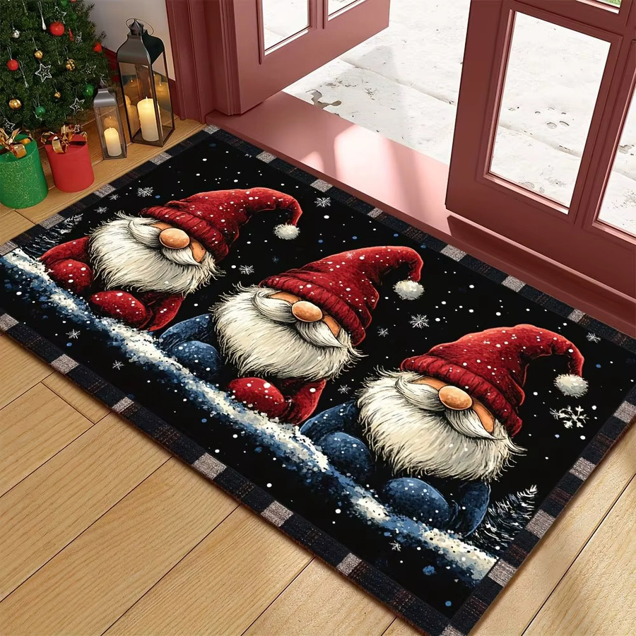 VIKAMA Weihnachtszwerg Fußmatte für innen und außen, rutschfest und wetterfest, mehrfarbig, B/T: 60 x 40 cm - Bild 2