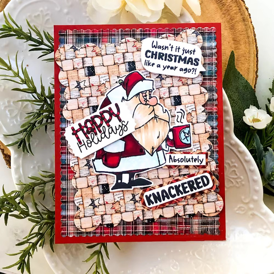 Transparente Stempel und Stanzformen mit Weihnachtszwergen und Winterpinguinen für DIY Scrapbooking, Fotoalben und Bastelarbeiten - Bild 2
