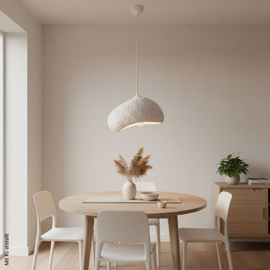 Opviq Pendelleuchte modern in Weiß aus Metall und Glas mit E27 Fassung, B/T/H: 32 x 27 x 32 cm - Bild 2
