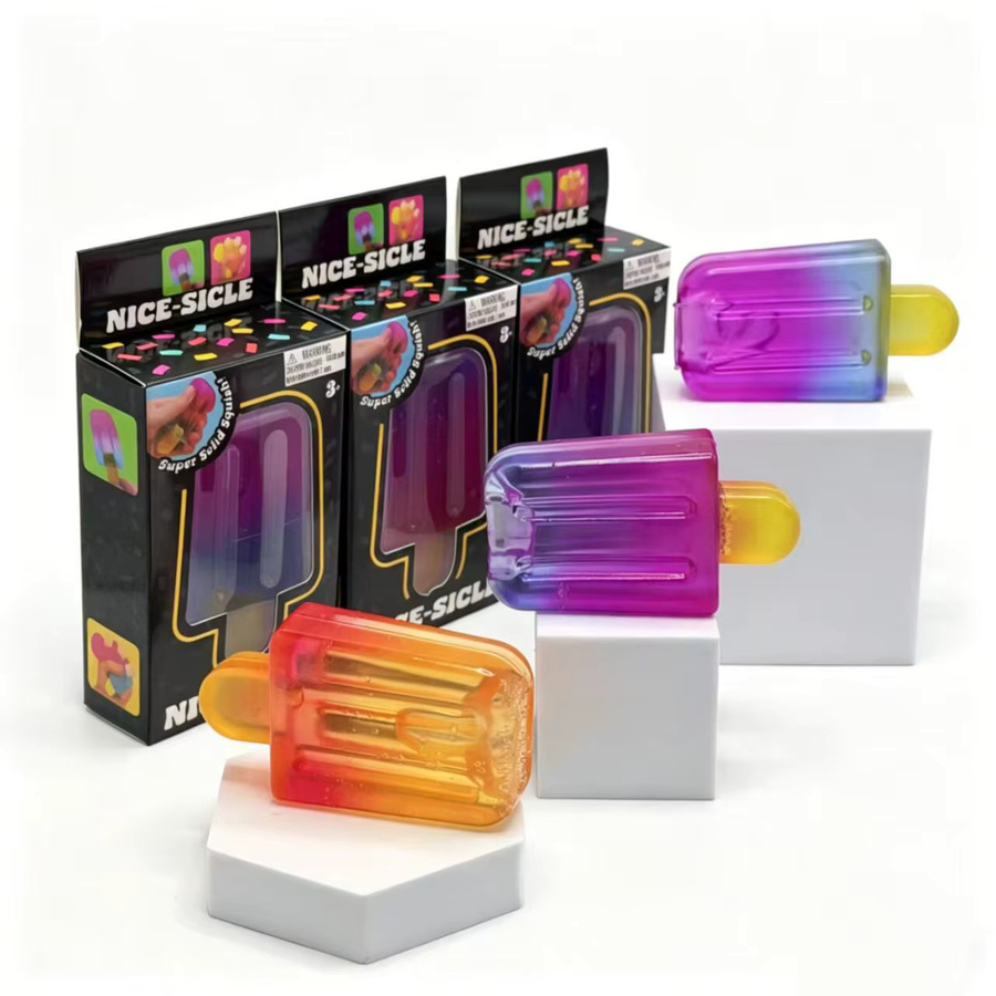 soulbao Gradient Liquid Filled Popsicle Squishy Toy, Stress Relief Hand Squeeze Gadget, Desktop Ornament - Bild 3