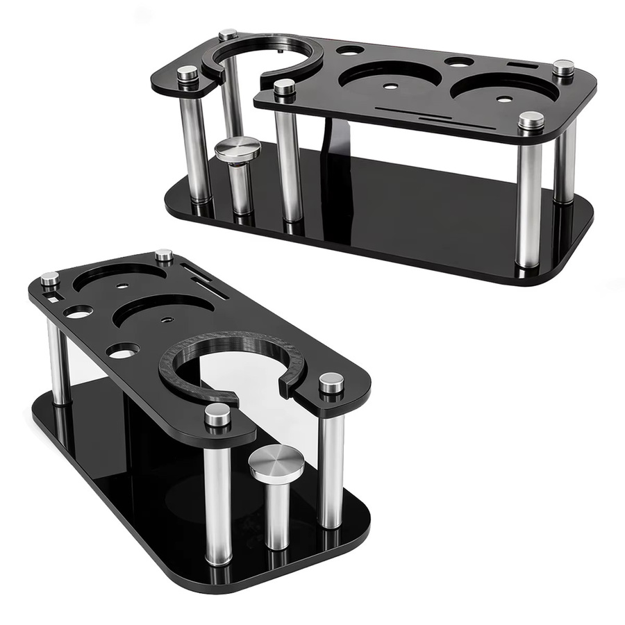 XINGZHAOHOME Siebträger und Tamper Ständer in Schwarz für 51mm, 53mm und 58mm mit doppelschichtiger Aufbewahrung für Espresso-Tamper und Verteiler - Bild 7