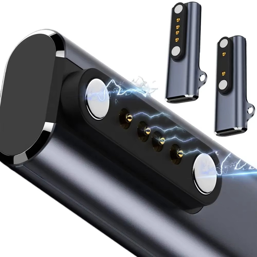 USB-C auf 7,62 mm Ladeadapter für Knochenleitung-Kopfhörer, 2/4-poliger Konverter aus Aluminiumlegierung mit Kontrollleuchte, Grau - Bild 2