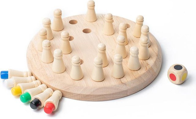 Linyi toy car Holz-Gedächtnis-Schachspiel, Gedächtnis-Zuordnungs-Puzzles, ab 3 Jahren - Bild 1