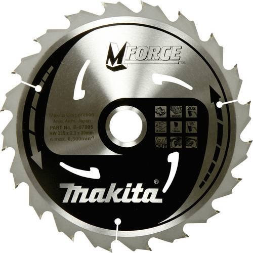 Makita Kreissägeblatt für Holz, Silber, Durchmesser: 235 mm, Bohrung: 30 mm, 24 Zähne - Bild 1